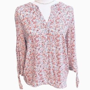 Cynthia Rowley || Pink Floral Blouse || XL